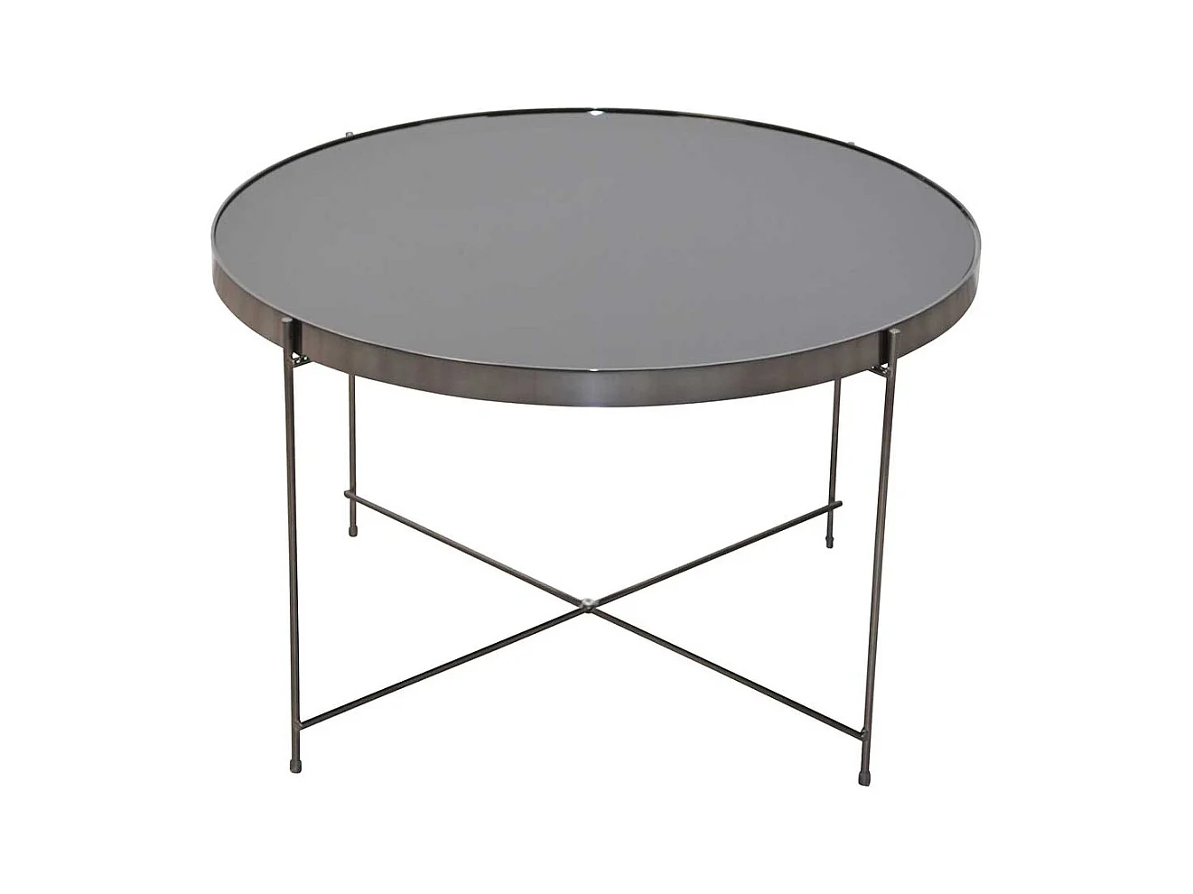 Glas Tisch in Schwarz Stahl und Spiegelglas