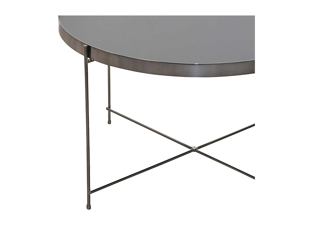 Glas Tisch in Schwarz Stahl und Spiegelglas