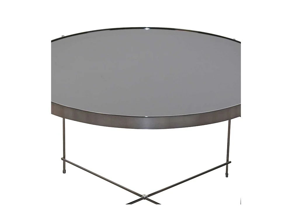 Glas Tisch in Schwarz Stahl und Spiegelglas