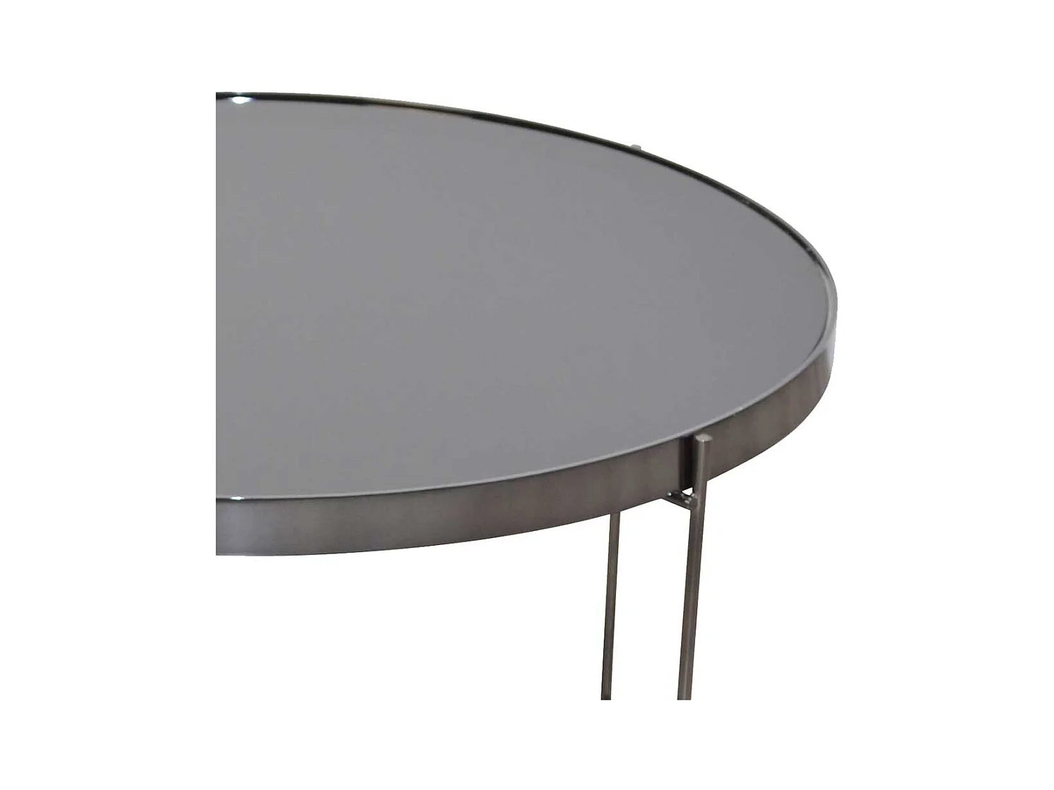 Glas Tisch in Schwarz Stahl und Spiegelglas