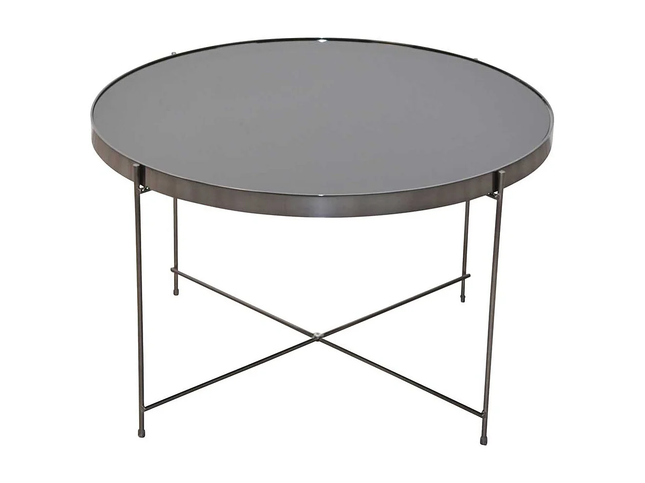 Glas Tisch in Schwarz Stahl und Spiegelglas