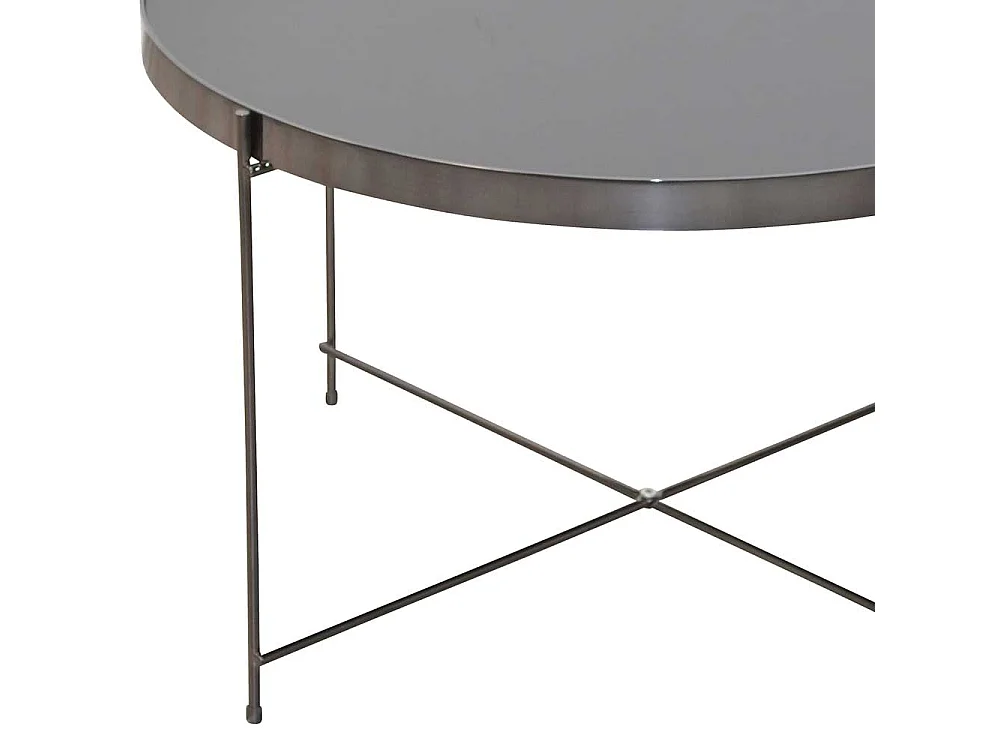 Glas Tisch in Schwarz Stahl und Spiegelglas