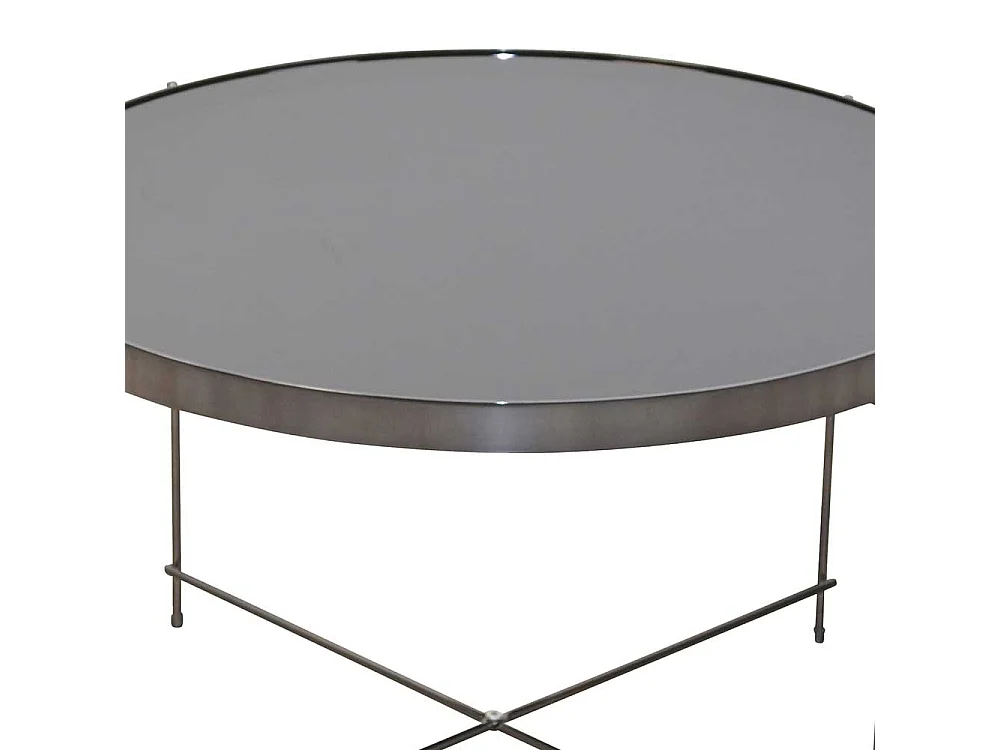 Glas Tisch in Schwarz Stahl und Spiegelglas