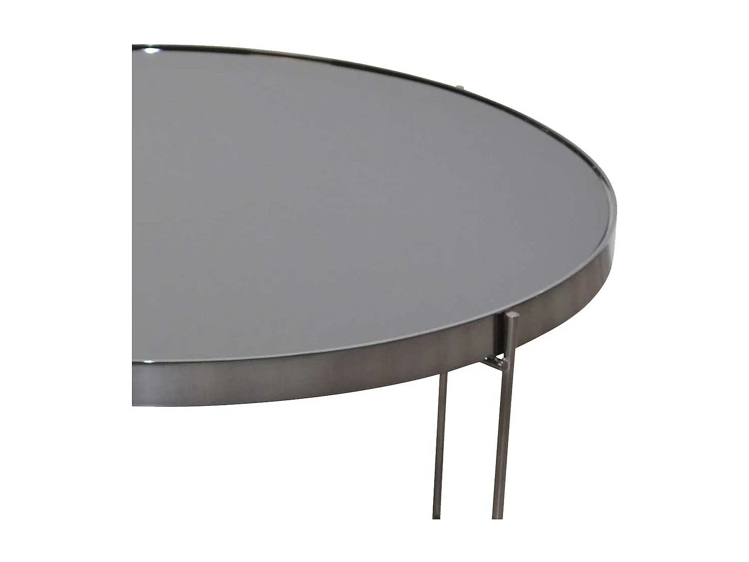 Glas Tisch in Schwarz Stahl und Spiegelglas