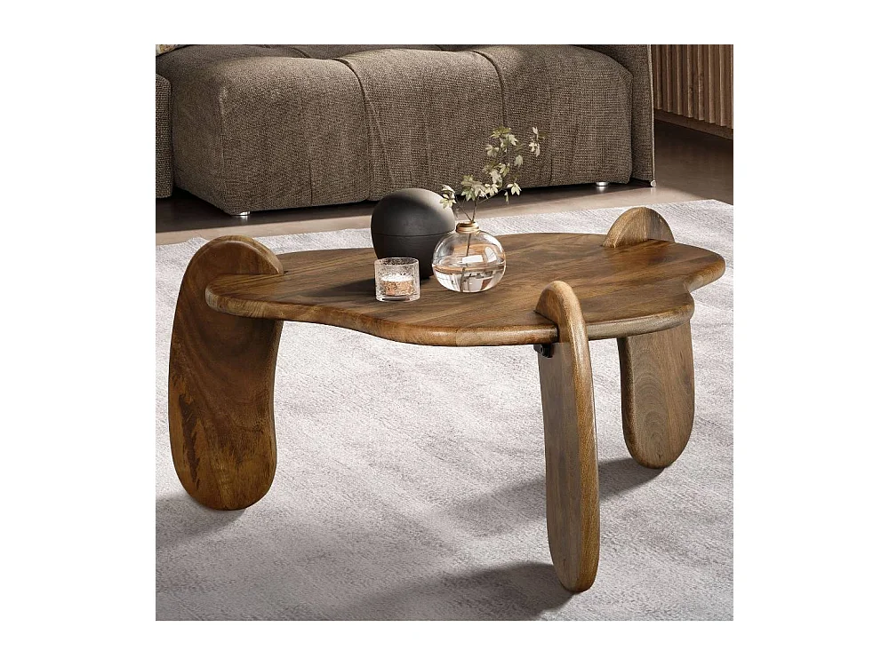 Couchtisch Massivholztisch in Walnussfarben 75 cm breit