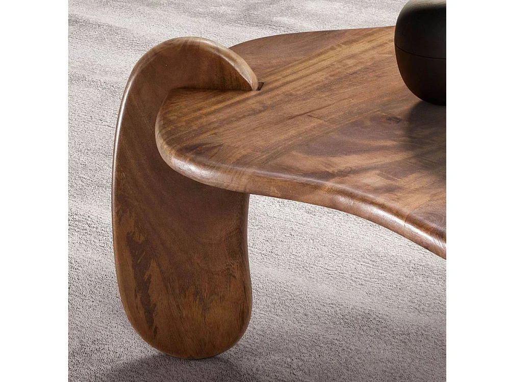 Couchtisch Massivholztisch in Walnussfarben 75 cm breit