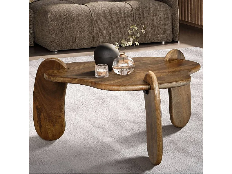 Couchtisch Massivholztisch in Walnussfarben 75 cm breit