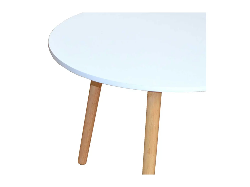 Couchtisch in Weiß Holz Rund