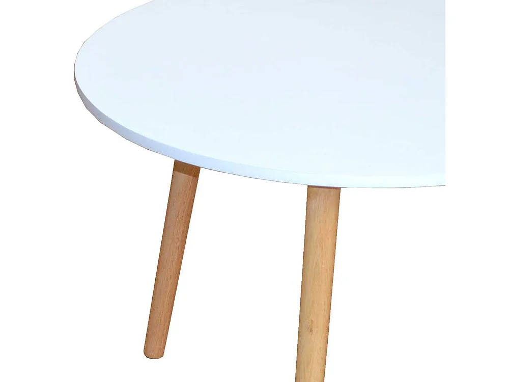 Couchtisch in Weiß Holz Rund