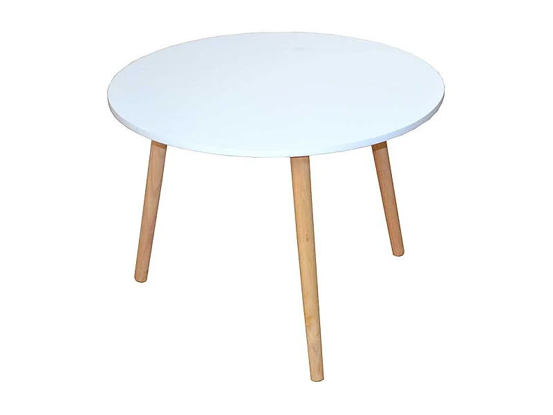 Couchtisch in Weiß Holz Rund