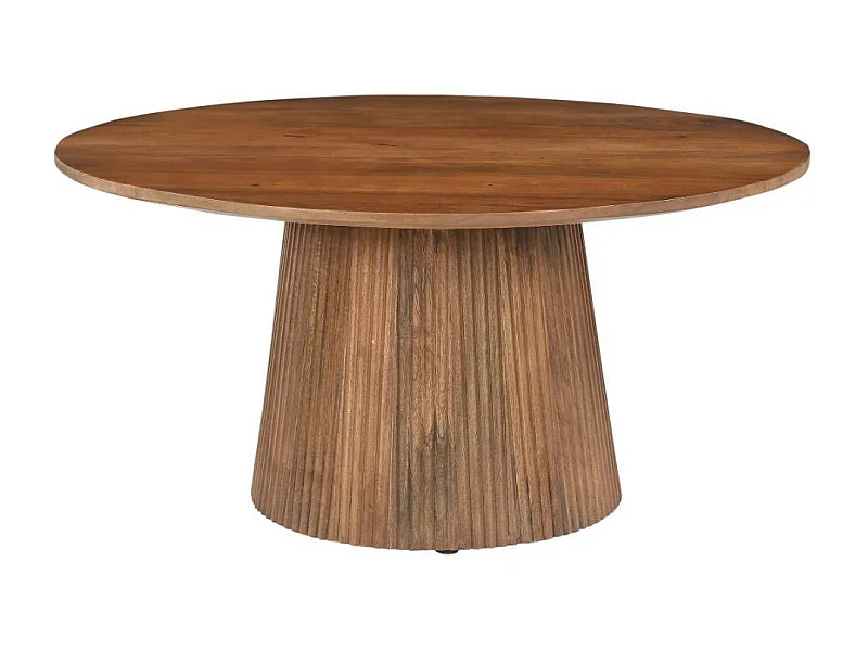 Couchtisch Wohnzimmertisch aus Massivholz in runder Form