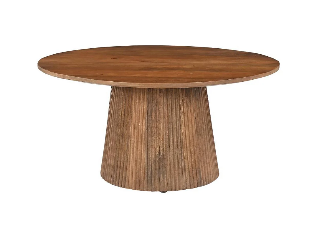 Couchtisch Wohnzimmertisch aus Massivholz in runder Form