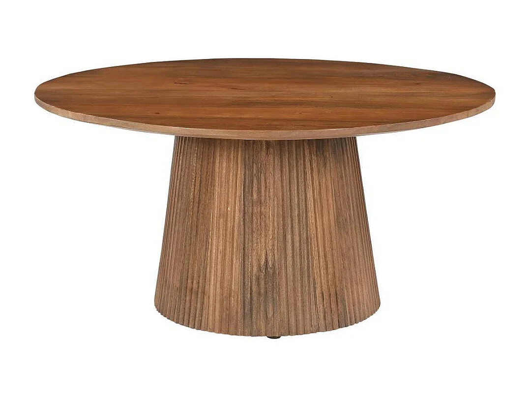 Couchtisch Wohnzimmertisch aus Massivholz in runder Form