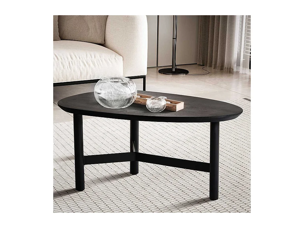 Couchtisch aus Massivholz Schwarz