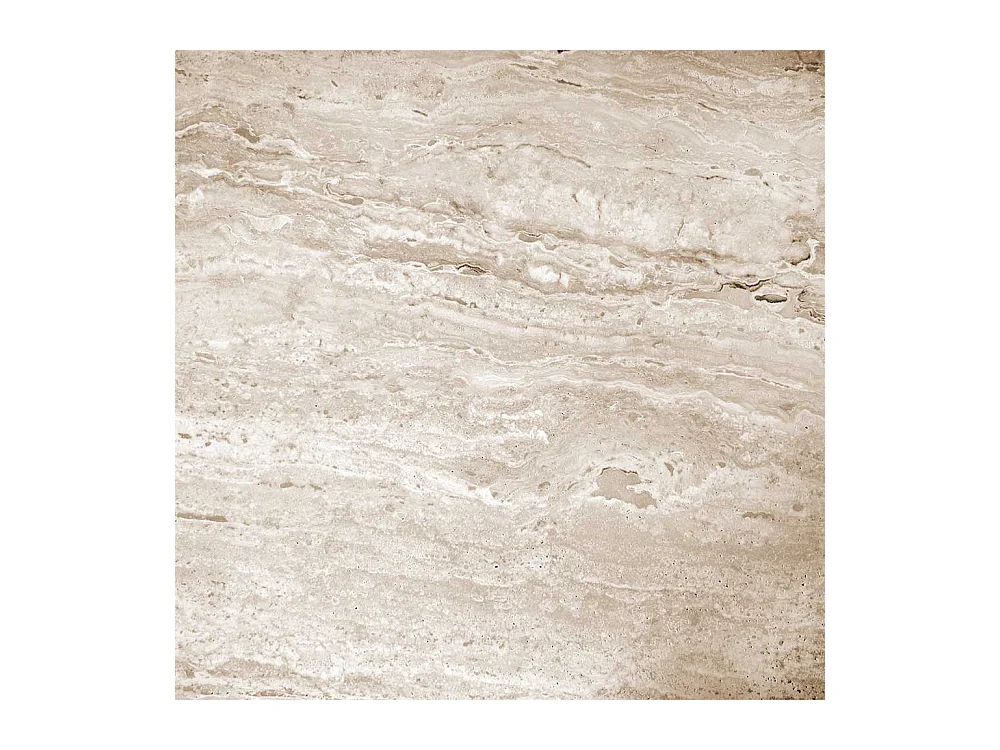 Couchtisch mit beiger Marmorplatte Gestell in Eiche White Wash