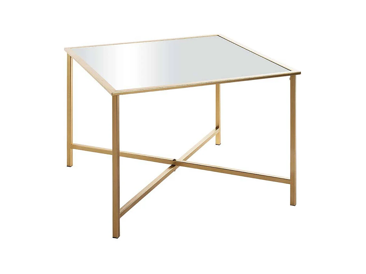 Coffee Table in Goldfarben Spiegelglas Platte