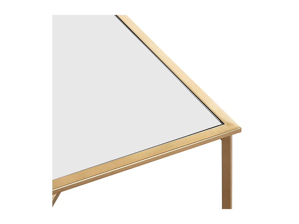 Coffee Table in Goldfarben Spiegelglas Platte