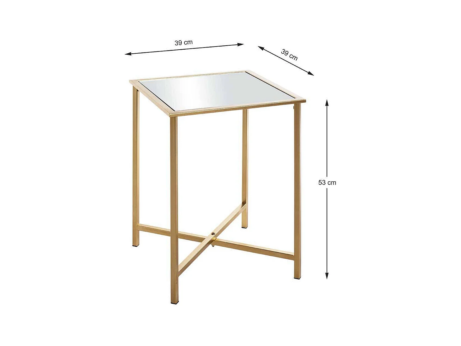 Coffee Table in Goldfarben Spiegelglas Platte