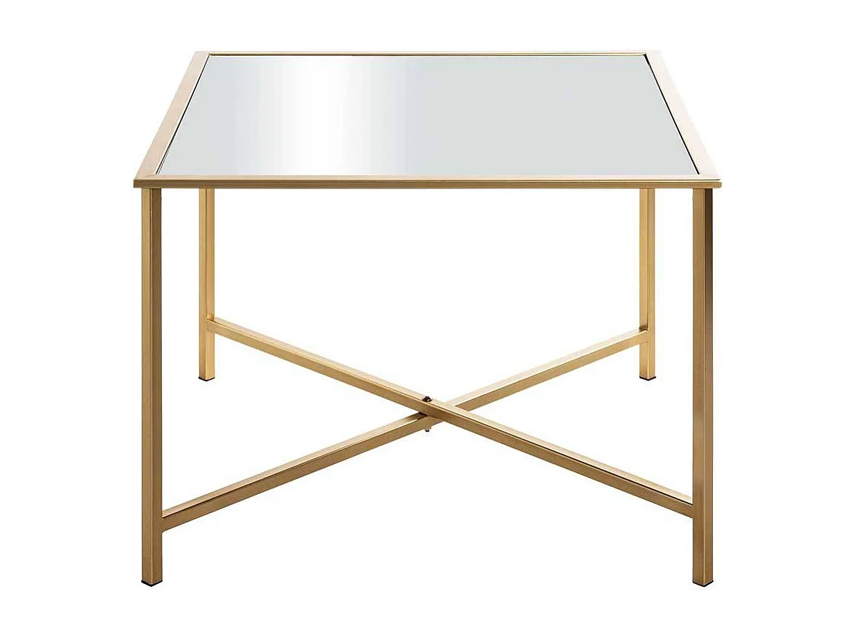 Coffee Table in Goldfarben Spiegelglas Platte