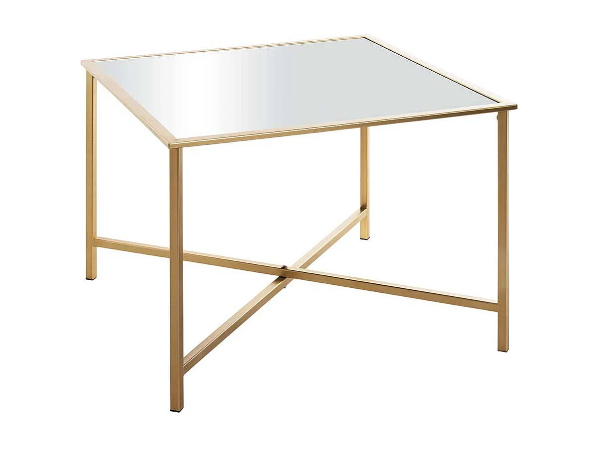 Coffee Table in Goldfarben Spiegelglas Platte