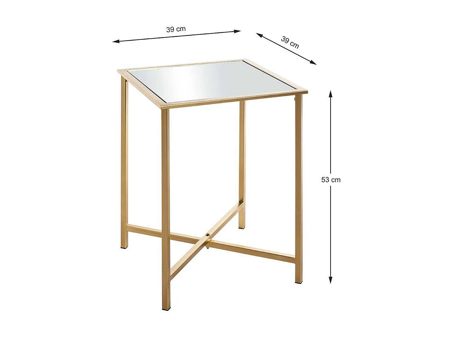 Coffee Table in Goldfarben Spiegelglas Platte