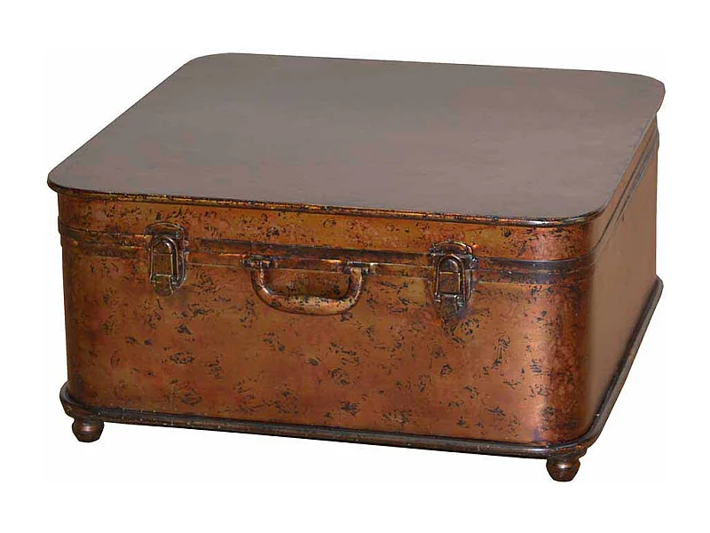 Truhencouchtisch in Braun Metall