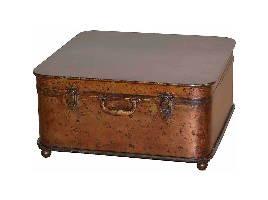 Truhencouchtisch in Braun Metall