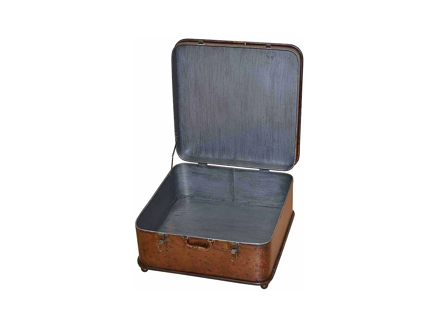 Truhencouchtisch in Braun Metall