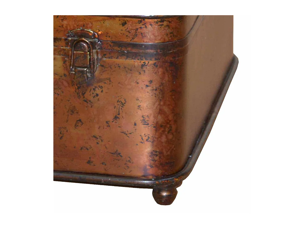 Truhencouchtisch in Braun Metall