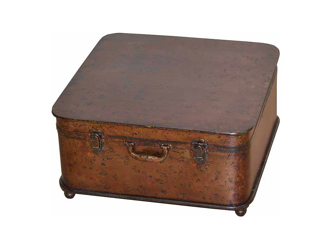 Truhencouchtisch in Braun Metall