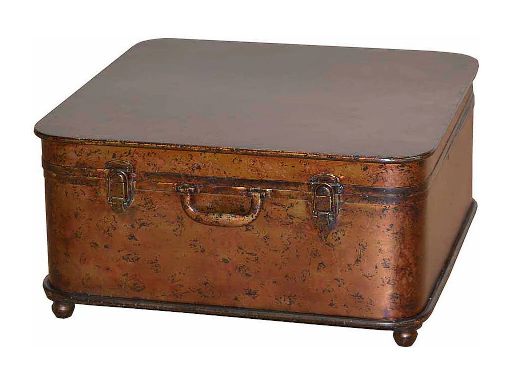 Truhencouchtisch in Braun Metall