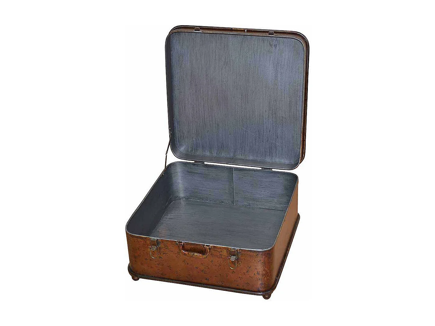 Truhencouchtisch in Braun Metall