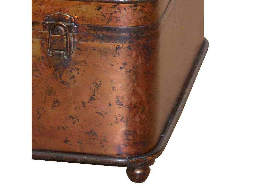 Truhencouchtisch in Braun Metall
