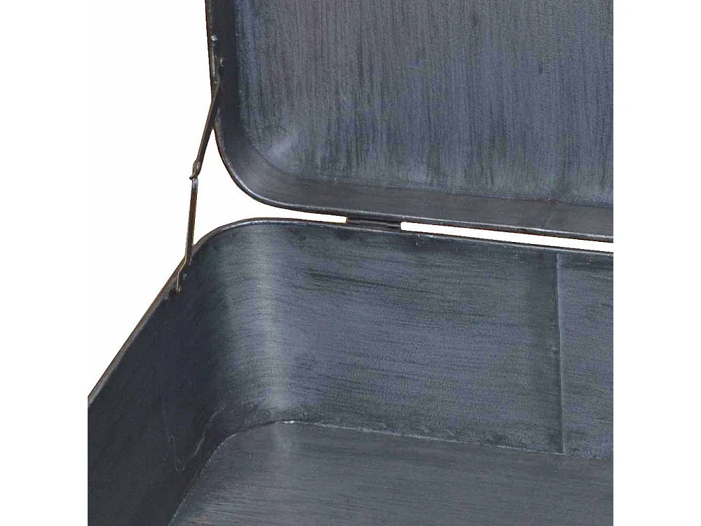 Truhencouchtisch in Braun Metall