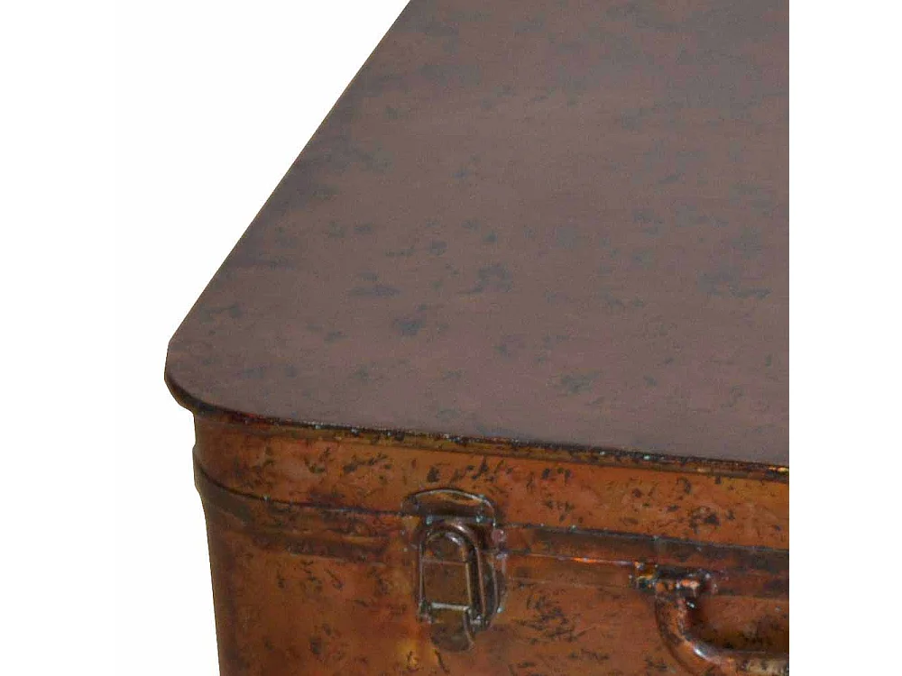 Truhencouchtisch in Braun Metall