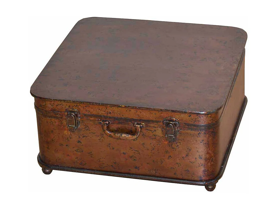 Truhencouchtisch in Braun Metall