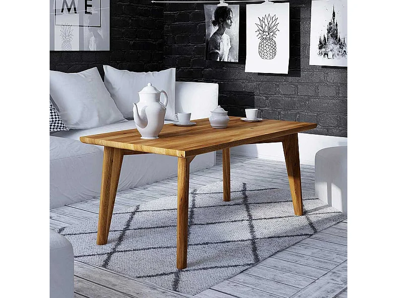 Holz Couchtisch aus Wildeiche Massivholz geölt