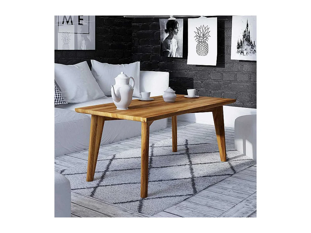 Holz Couchtisch aus Wildeiche Massivholz geölt