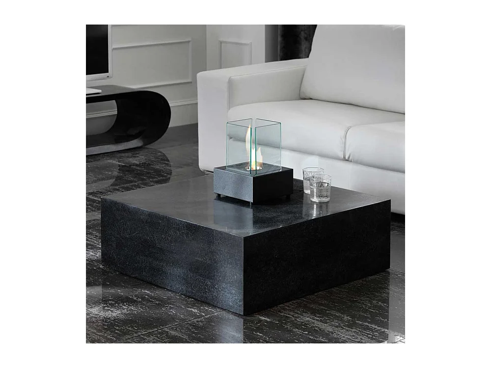 Couchtisch Block in Schwarz Stein