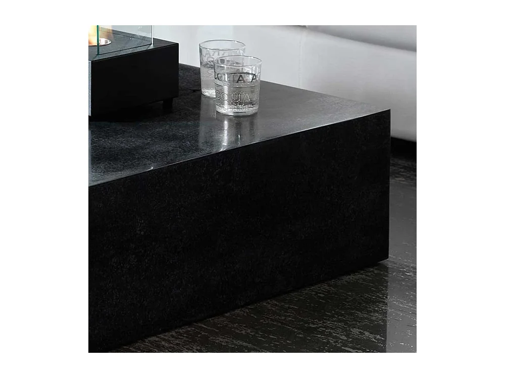 Couchtisch Block in Schwarz Stein