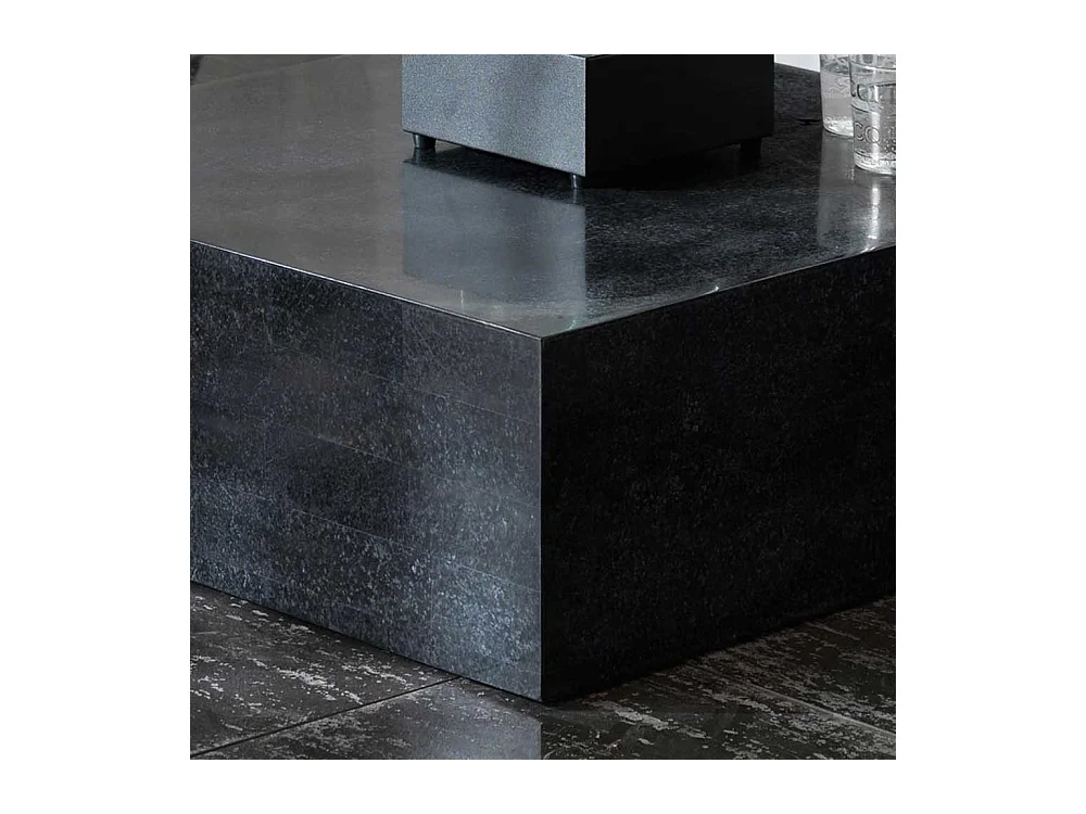 Couchtisch Block in Schwarz Stein