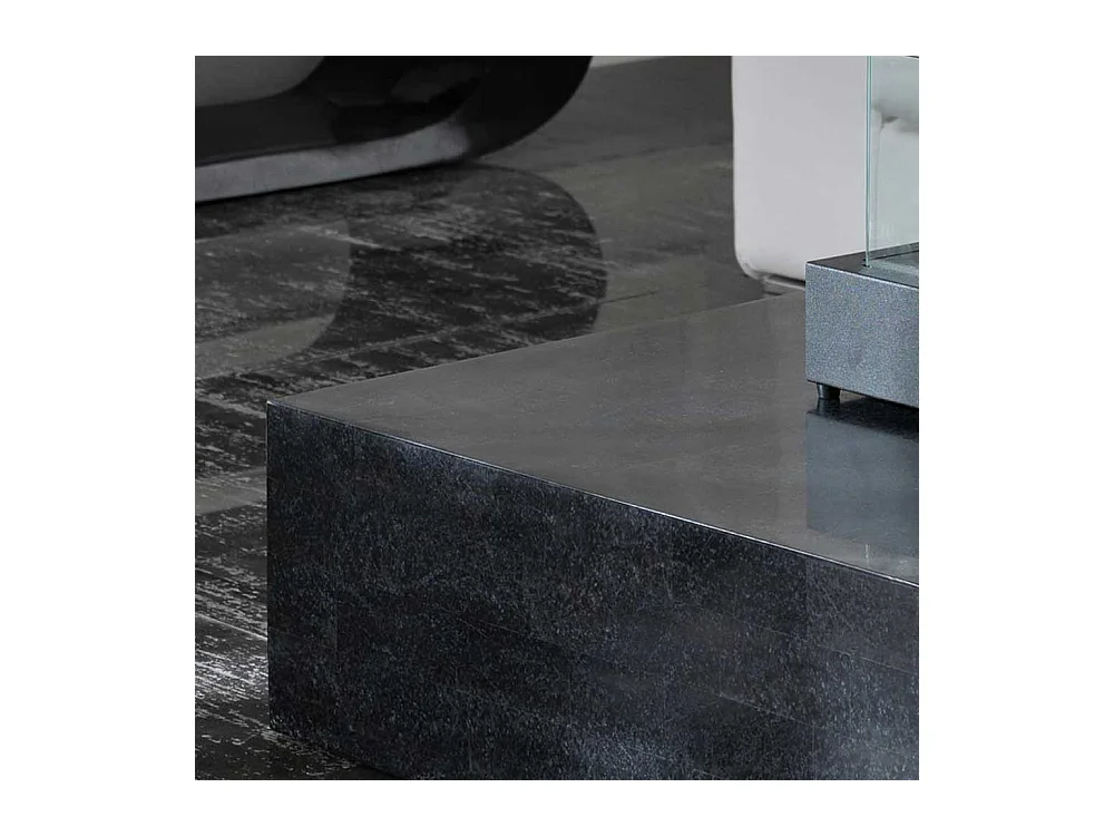 Couchtisch Block in Schwarz Stein
