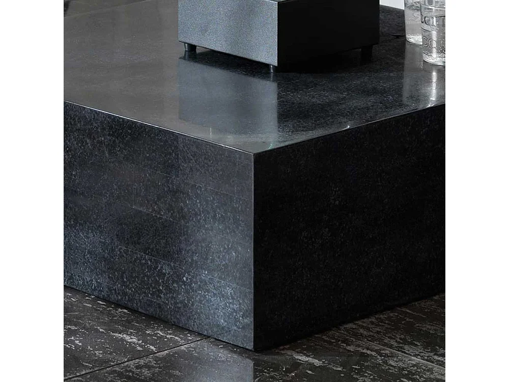Couchtisch Block in Schwarz Stein
