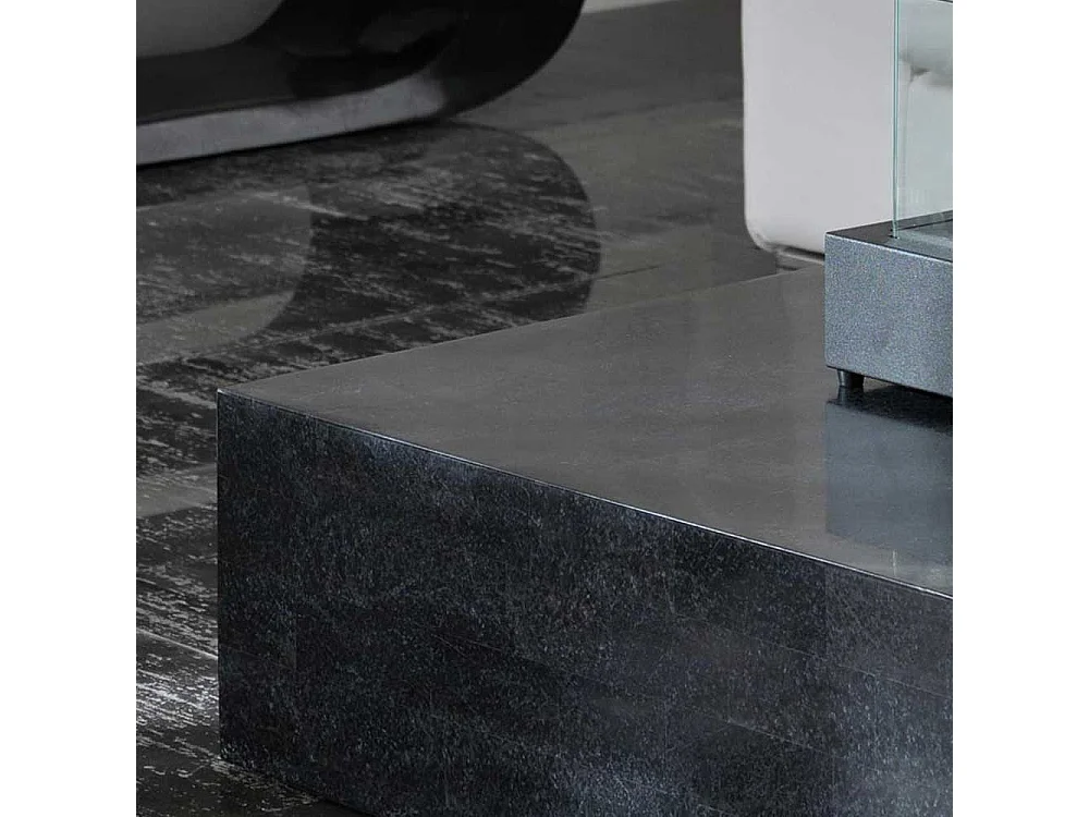 Couchtisch Block in Schwarz Stein