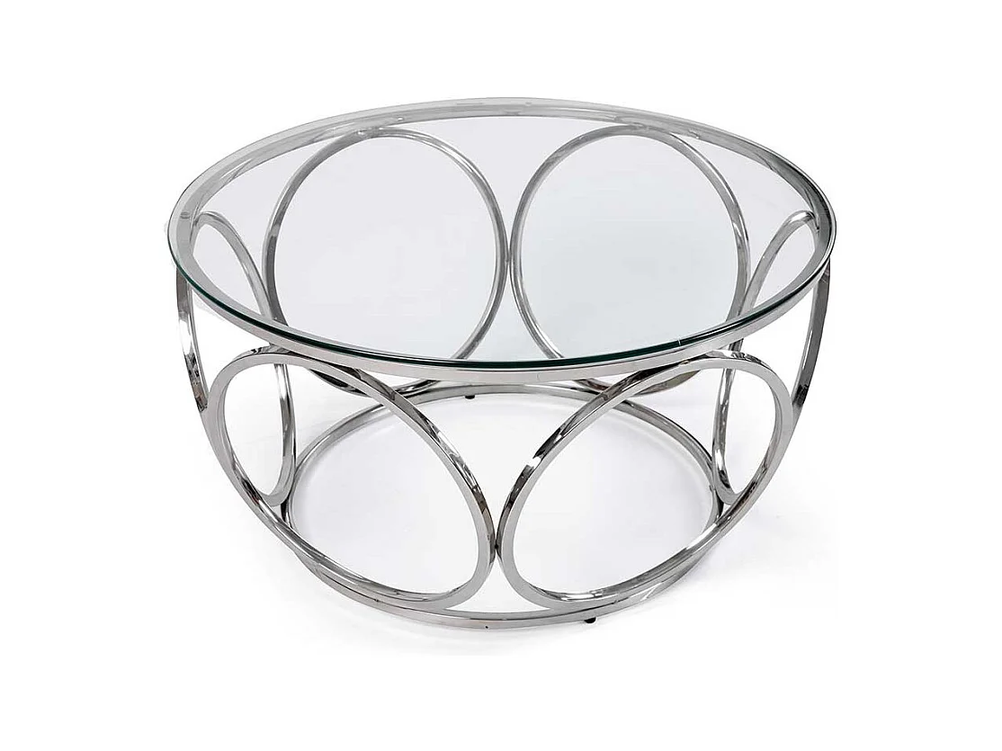 Couchtisch aus Edelstahl runder Form