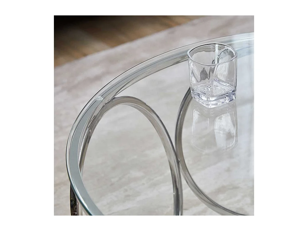 Couchtisch aus Edelstahl runder Form