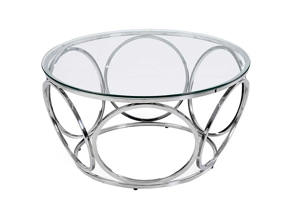 Couchtisch aus Edelstahl runder Form