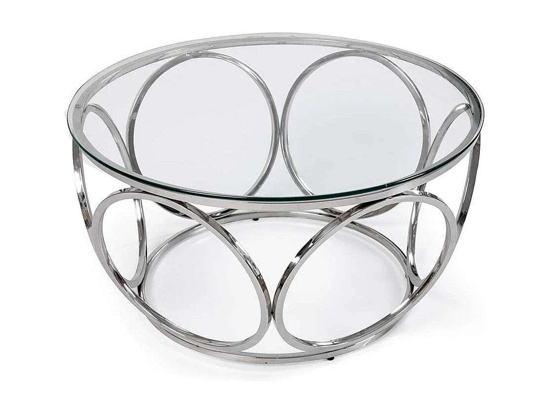 Couchtisch aus Edelstahl runder Form