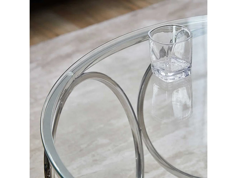 Couchtisch aus Edelstahl runder Form