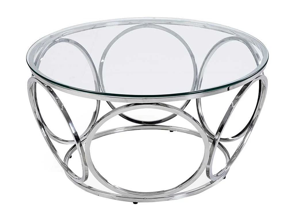 Couchtisch aus Edelstahl runder Form